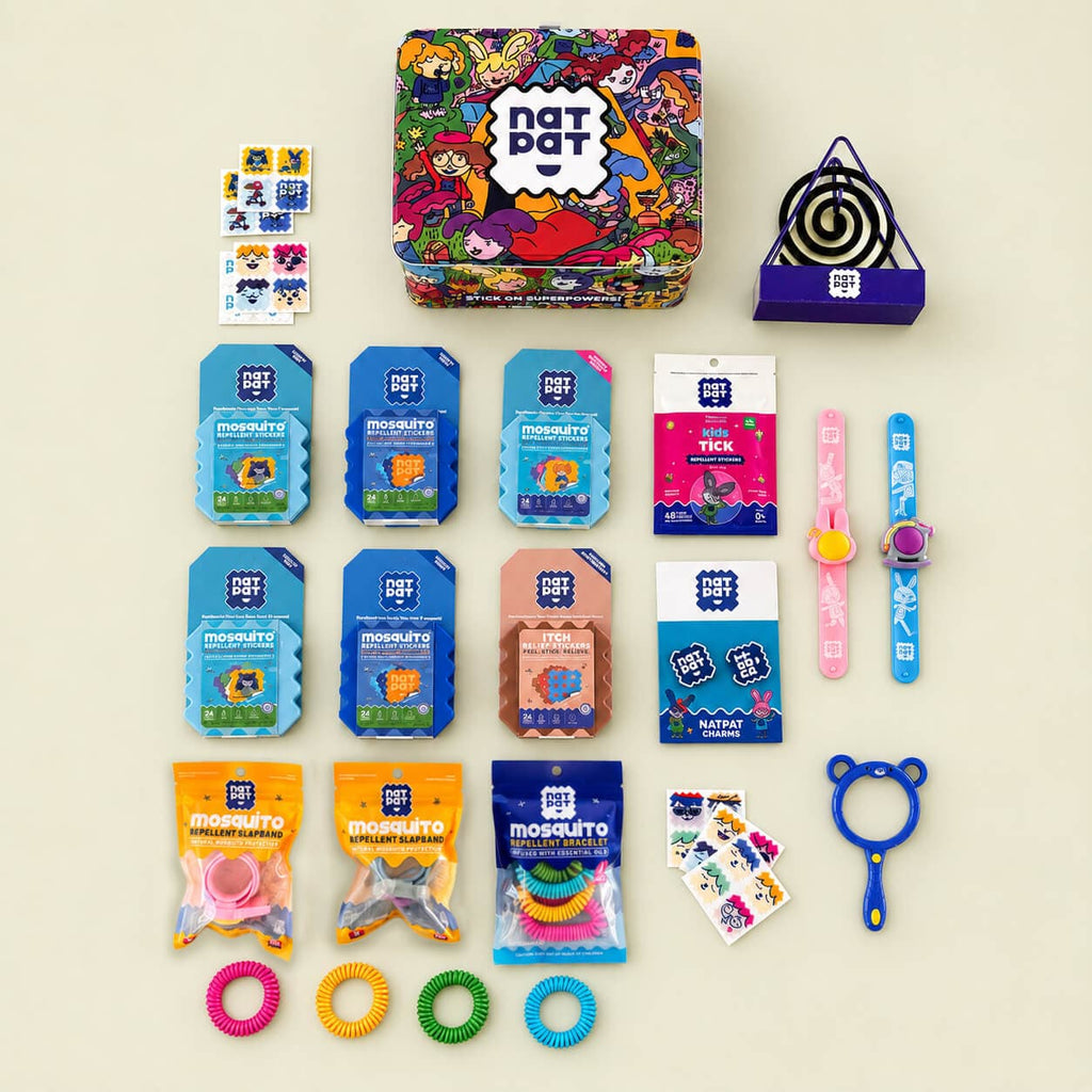 NatPat mosquito kit contents in the collectible tin