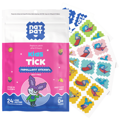 Kids Tick Repellent Stickers- 10 individual resale packets in Retail Display Box