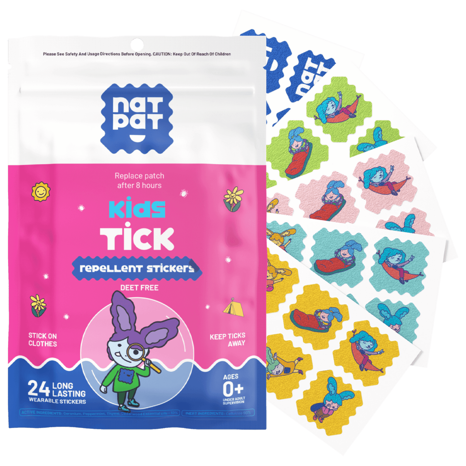 Kids Tick Repellent Stickers- 10 individual resale packets in Retail Display Box big image 3