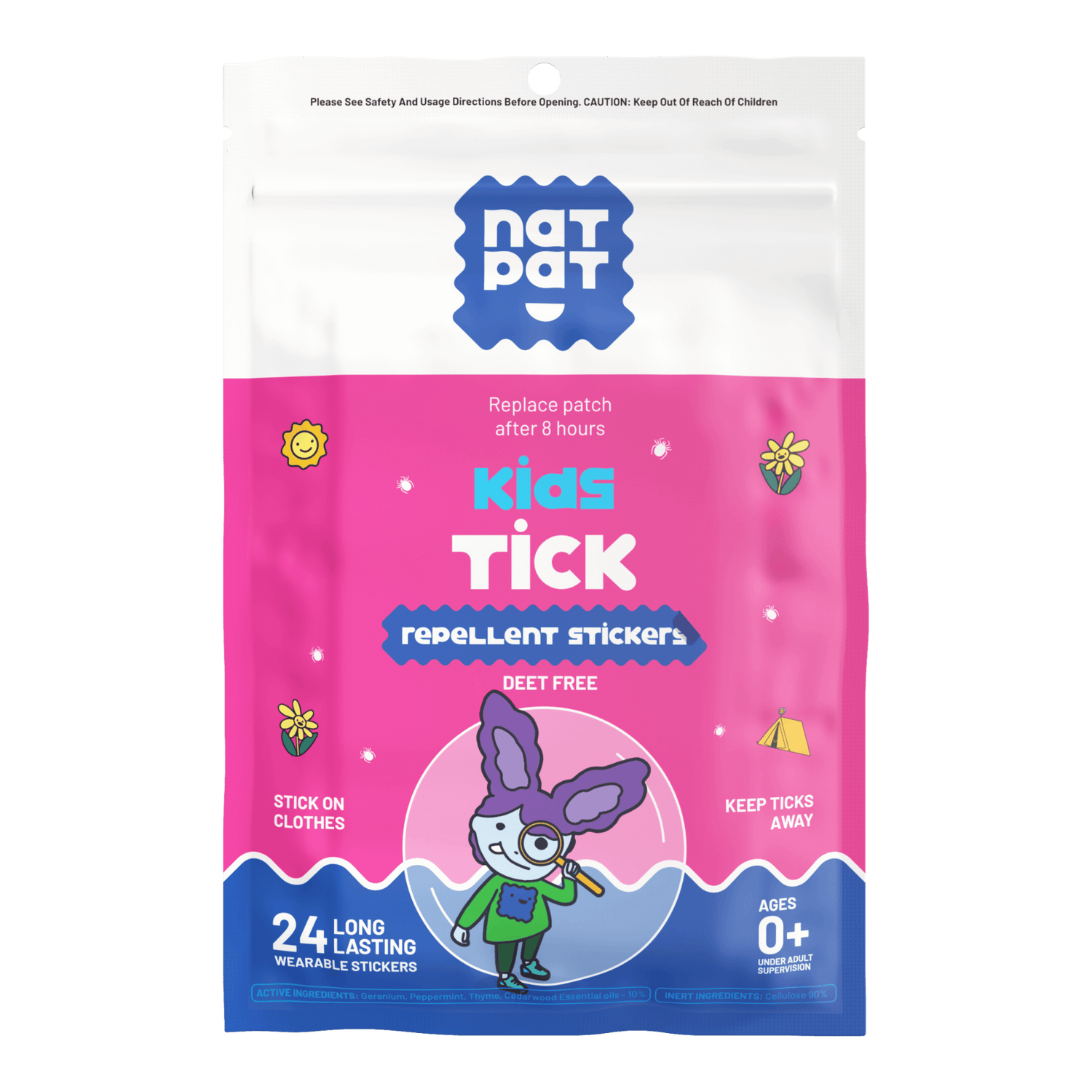 Kids Tick Repellent Stickers- 10 individual resale packets in Retail Display Box big image 7