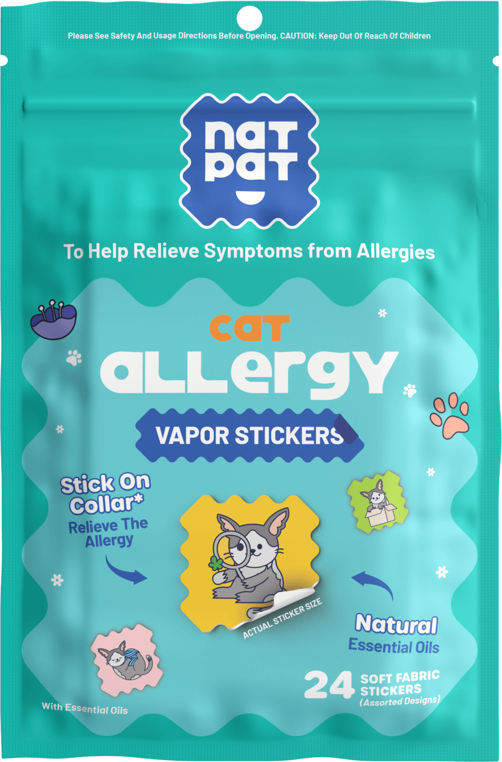 Cat Allergy Relief Vapor Stickers